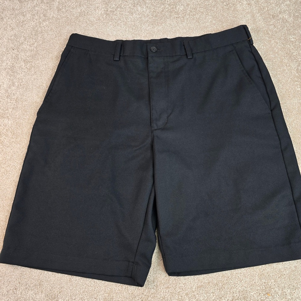 Ben Hogan Performance Mens Golf Shorts Black Flat Front Size 34 Inseam 9